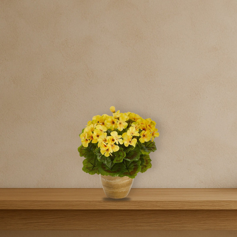 Geranium Artificial Plant in Ceramic Planter