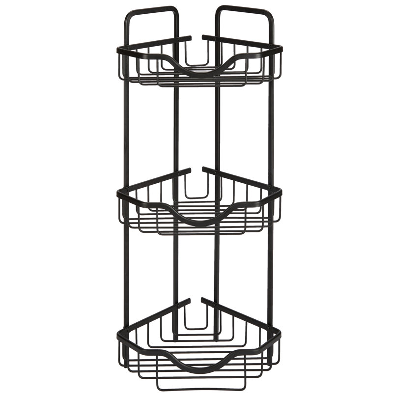 3 Tier Aluminum Bath Shelf in Black