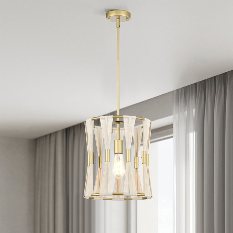 Luminaire suspendu tambour unique à 1 lumière Florena