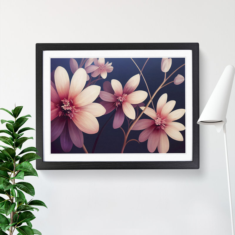 Ravishing Flowers - Single Picture Frame Print, 46cm H x 64cm W x 2cm D, Black Framed
