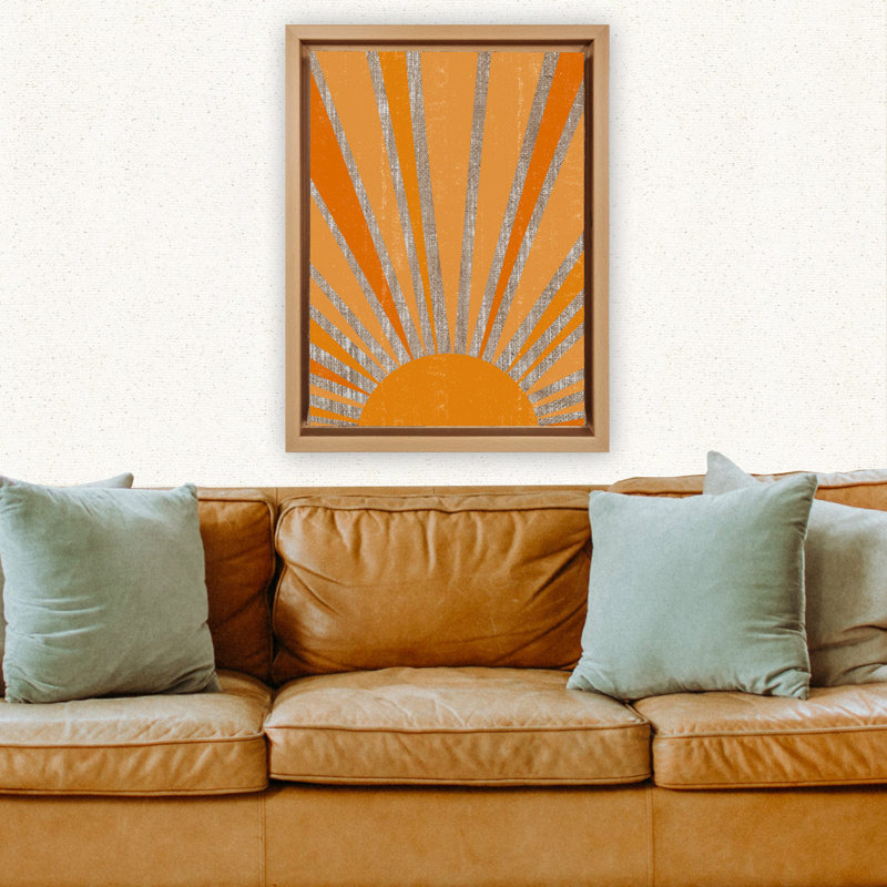 Decorative Canvas Painting, Wood, 37.8" H x 26" W, Orange