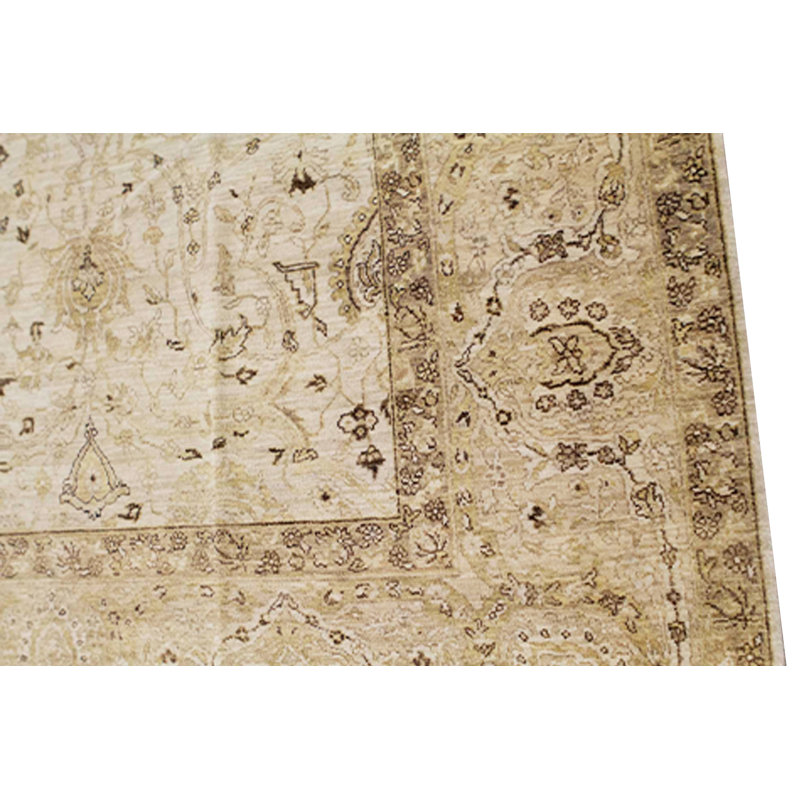 Tapis ivoire et beige noué à la main de haute qualité