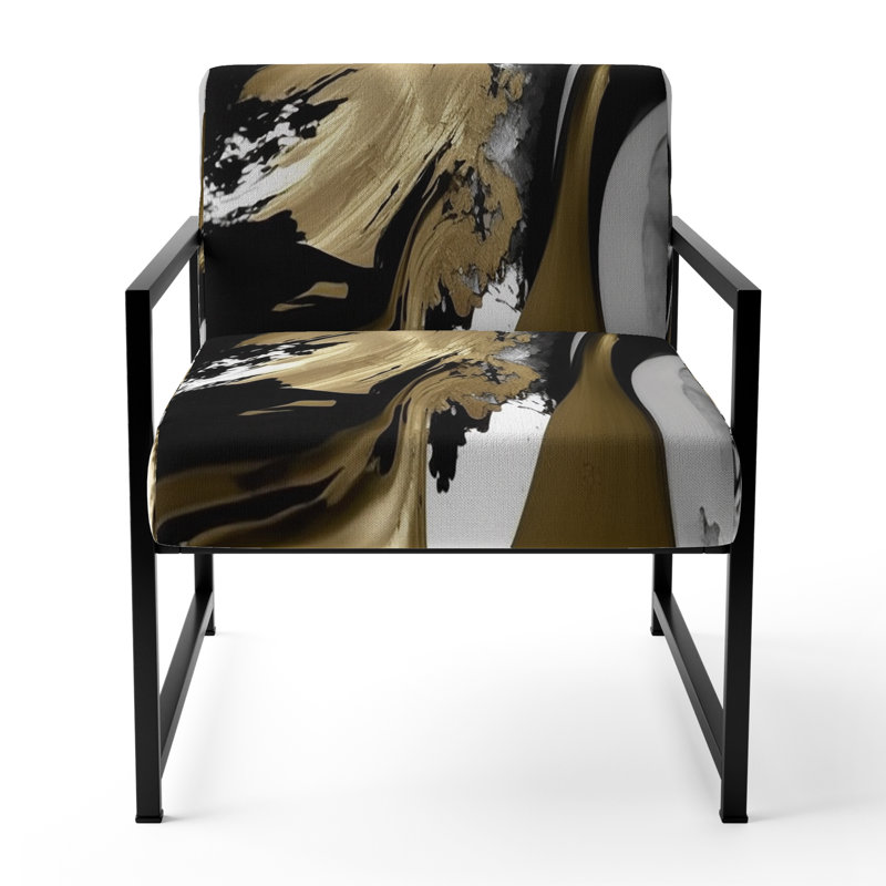 Chaise d'appoint rembourrée Wild Wave, Noir
