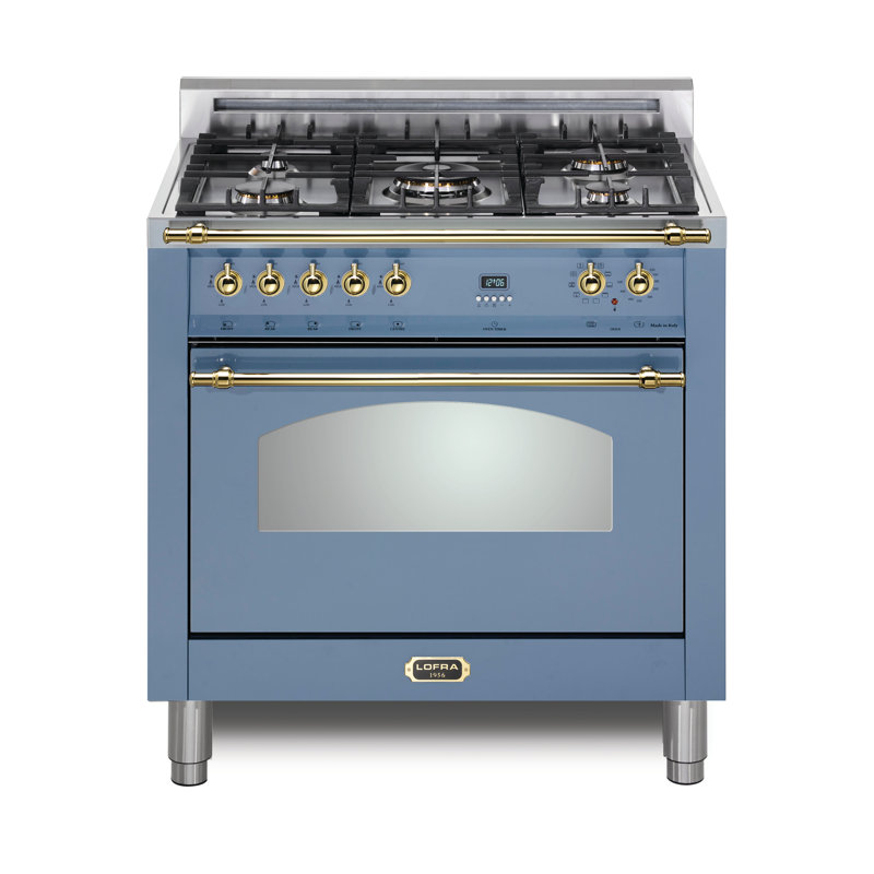 Lofra Dolcevita Series 30 Inch Dual Fuel Range with 5 Sealed Brass Burners, Lavender