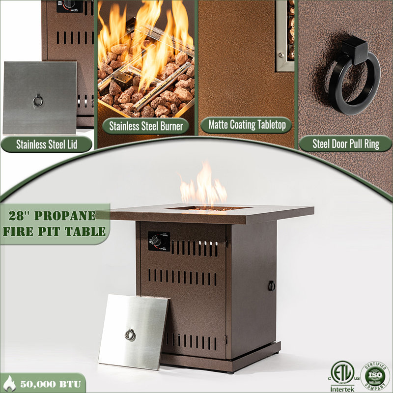 28" Propane Gas Fire Pit Table