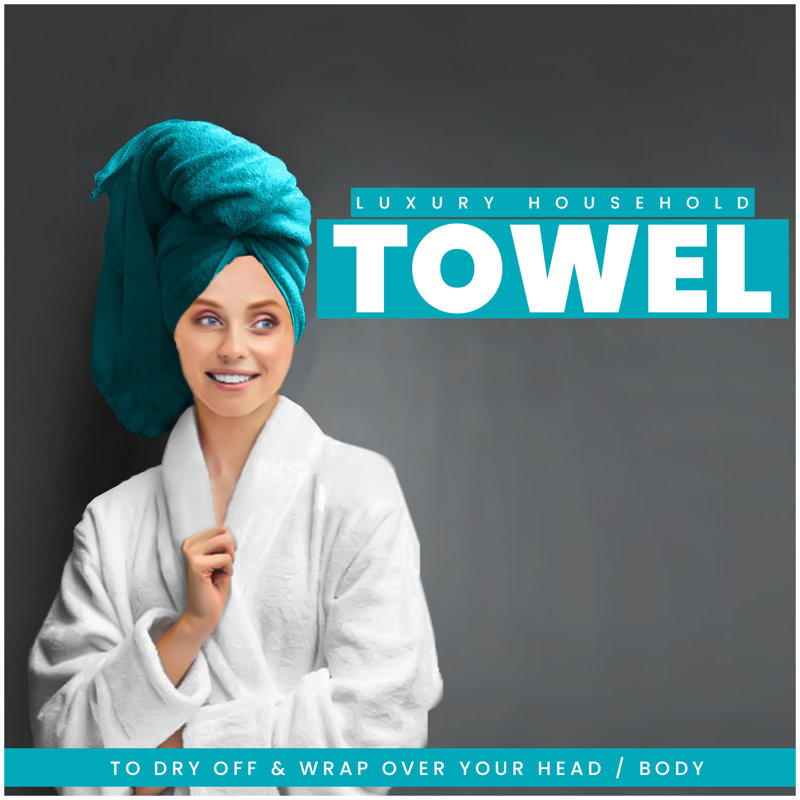 Midweight Bath Towel, Teal, Hand Towel - 4 Pack