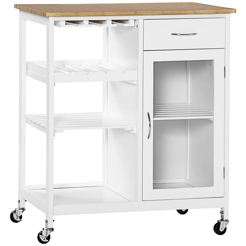 Îlot de cuisine roulant avec rangement (tabouret non inclus)