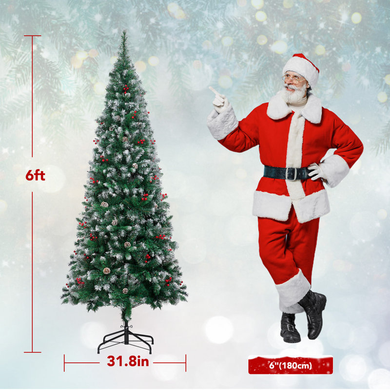 Arbre de Noël à pointe floquée, 6'