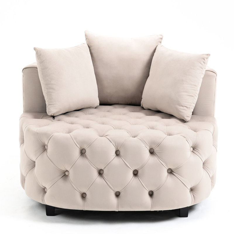 Living Room Chair: Khaki Accent Modern Velvet Leisure Chair In Khaki: For, Khaki