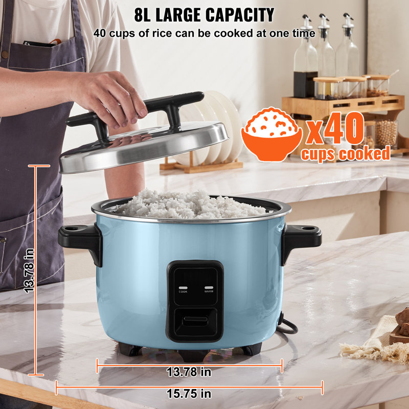 VEVOR 40-Cup Blue Electric Non-Stick Commercial Rice Cooker