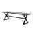 Outdoor Aluminum Dining Bench With Steel Frame, Grey / Black-2116971190