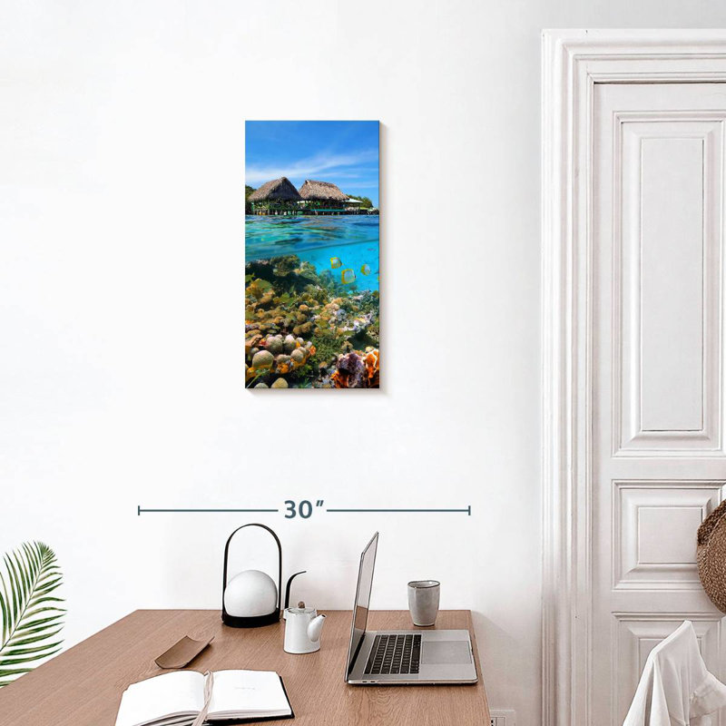 Paysage sous-marin des Caraïbes, H 24 po x l 12 po
