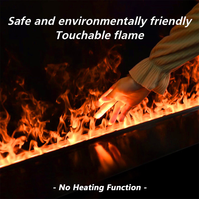 Electric Fireplace 3D Water Vapor Fireplace Recessed Realistic Atomized Flame, with Water and Remote Control Electric Steam Fireplace Stove(Size: W7.87x H8.27 in)