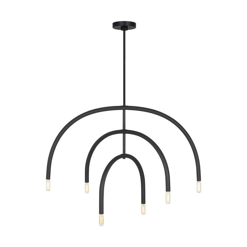 Grand lustre 6 lumières Hadden, Nuit noire