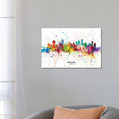 Vancouver Canada Skyline Splash by Michael Tompsett - 1 Piece Wrapped Canvas Painting