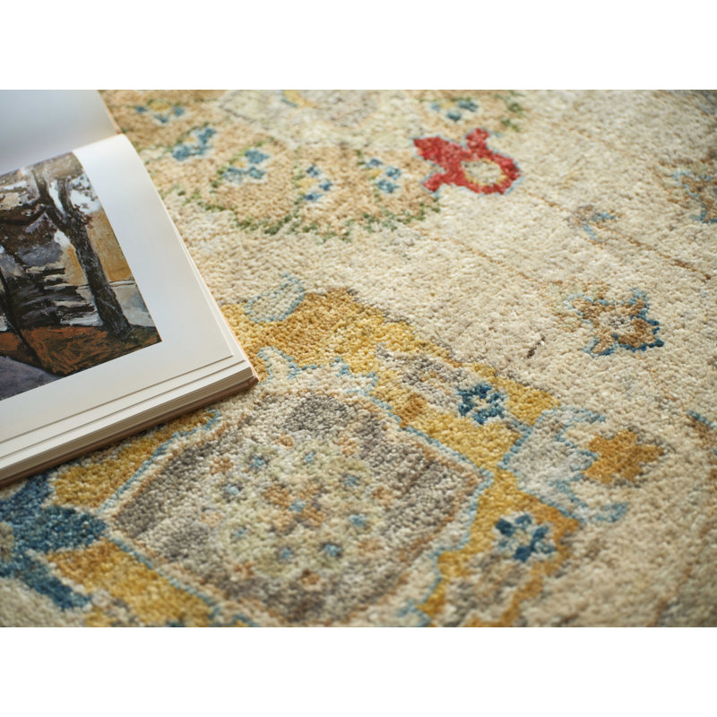 Oxford Hand-knotted Ghazni Wool, Ivory/Gray Area Rug, Rectangle 10' x 14'