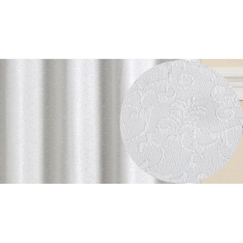 (54 x 95 po) Panneau de cercles en jacquard épais blanc, L 54 po x L 95 po