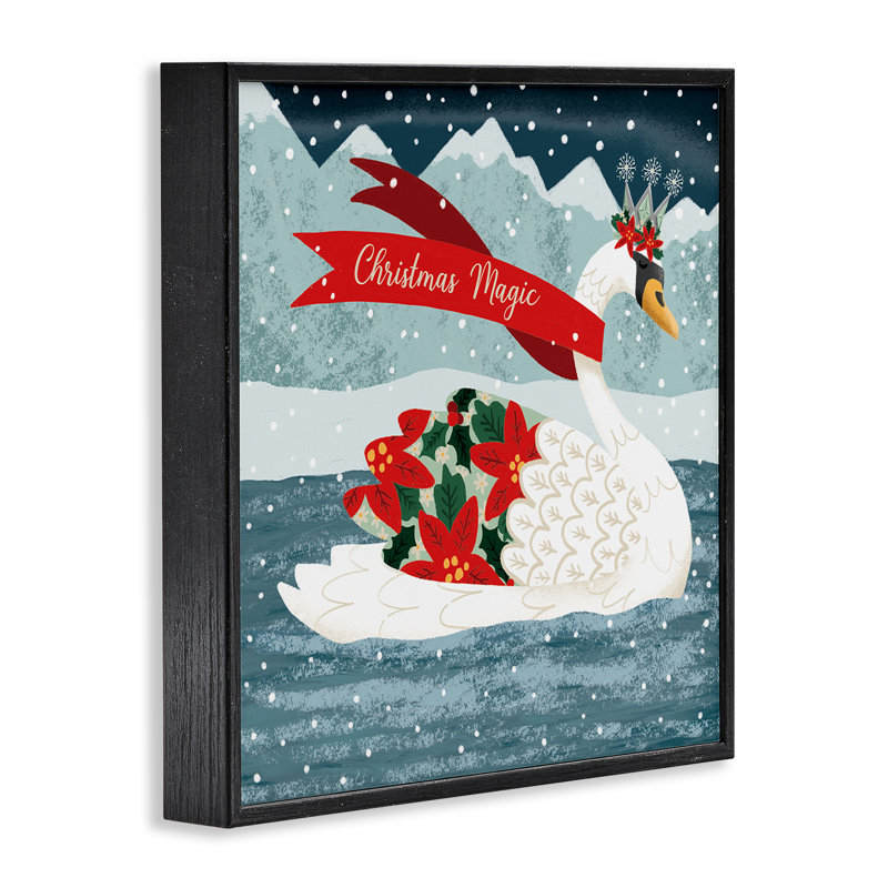 «Christmas Magic Enchanted Swan», estampe numérique, conception de Jilly Jack Designs, H 17 po x l 17 po