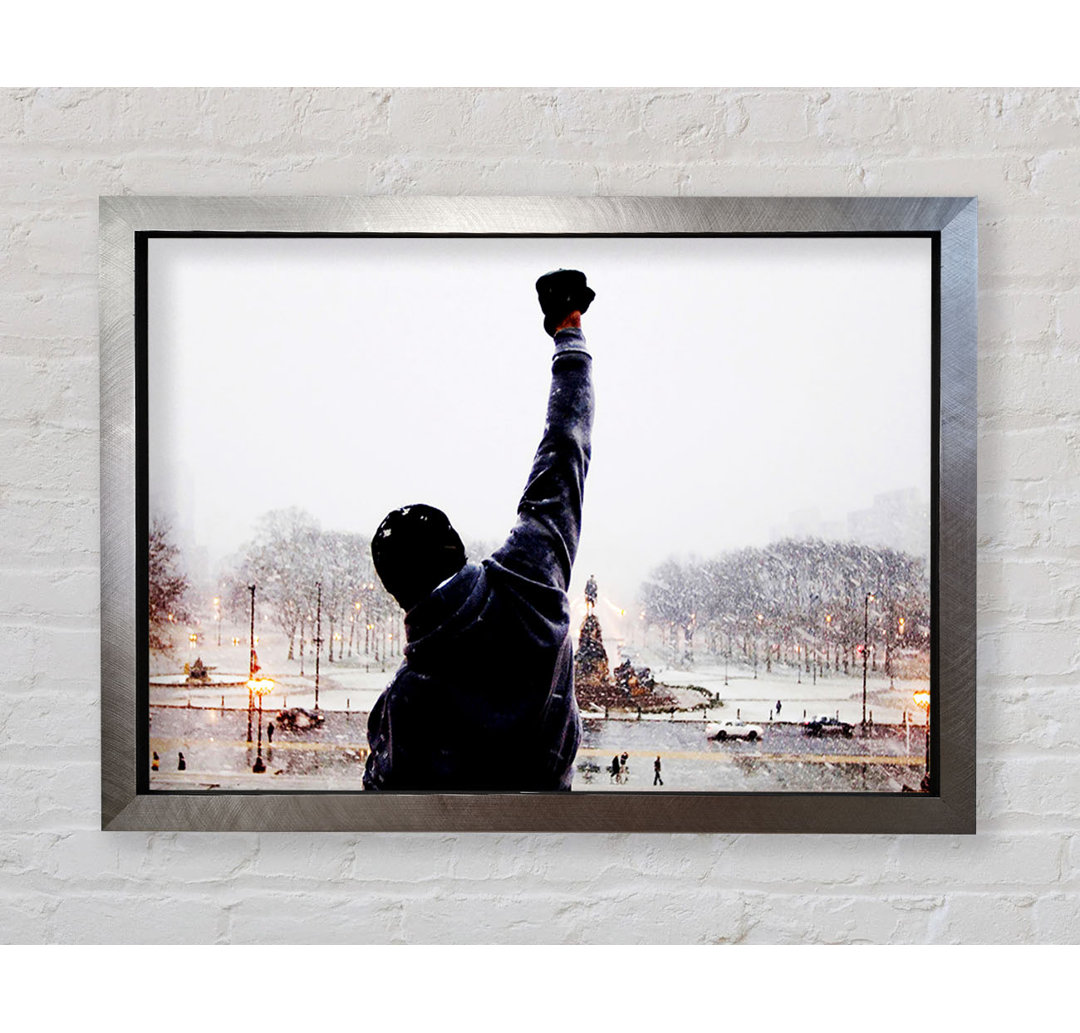 Rocky Balboa auf der Treppe - Einzelner Bilderrahmen Kunstdrucke