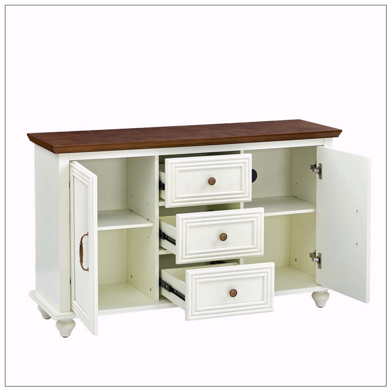 Buffet 47,3 "Mid Century, Brun / blanc