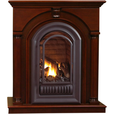 HearthSense Ventless Fireplace System -20,000 BTU,Cherry Finish