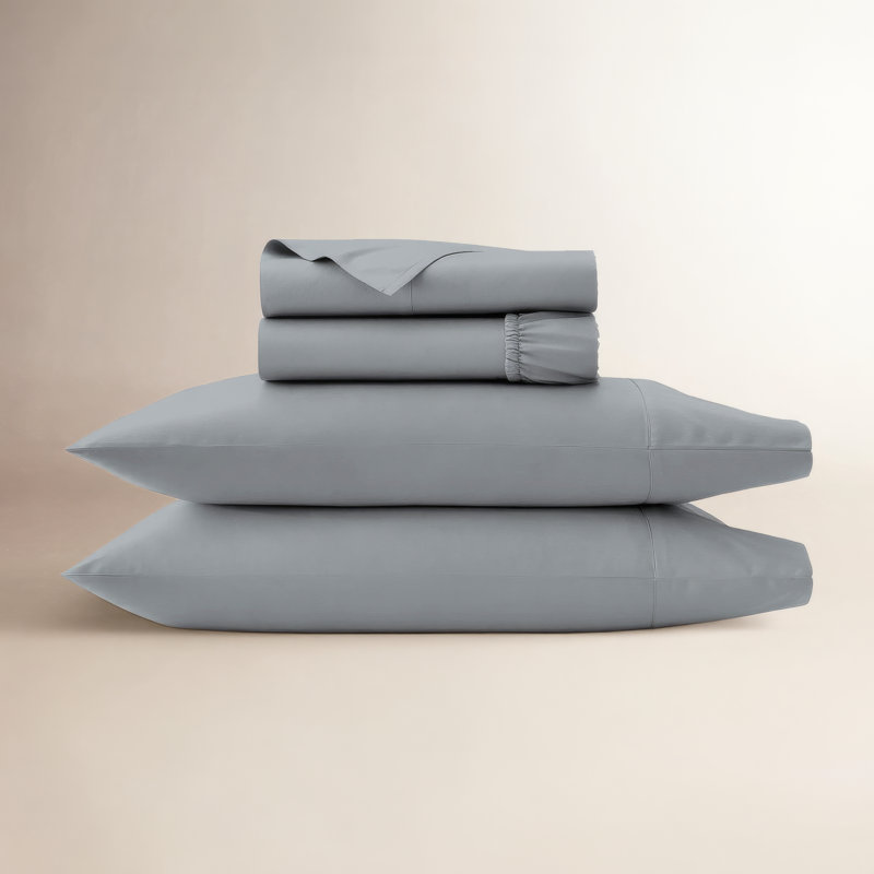 1000TC Ultra-Soft & Silky Luxury Egyptian Cotton Sheet Set - Sleep by Wayfair™, Soft Silver
