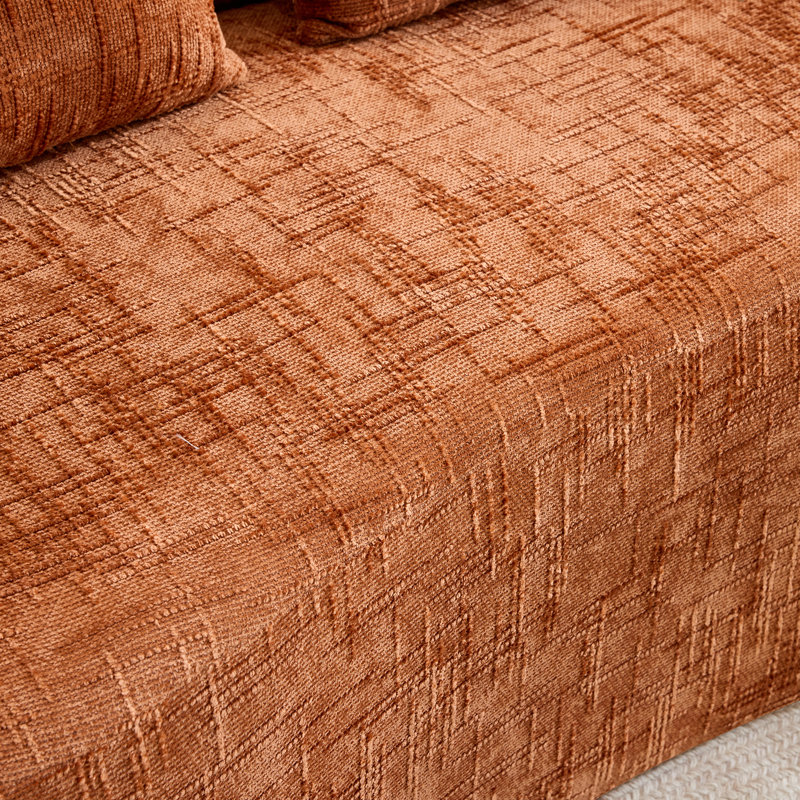 Compression Sofas, Chenille 2 Seat Modern Compact Sofa for Small Home