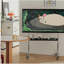 Walk around the TV stand with an antique,black  movable stand for a floor-standing display TV cabinet and projection TV stand