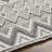 Elissha Chevron Flatweave Recycled P.E.T. Area Rug in Slate Gray-1496198196