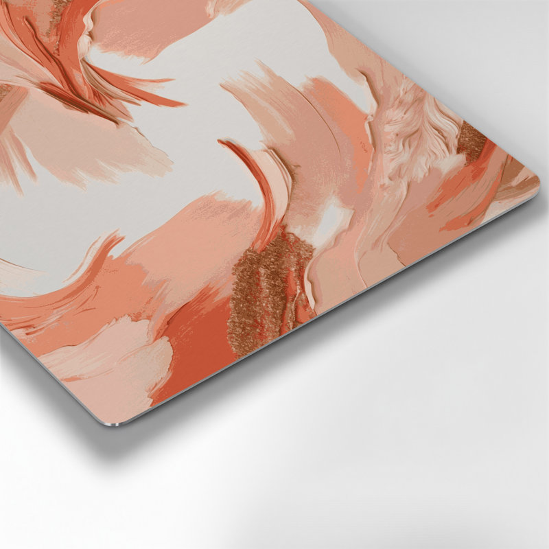 «Lyrical Abstraction 71», art mural en métal orange, H 12 po x l 12 po
