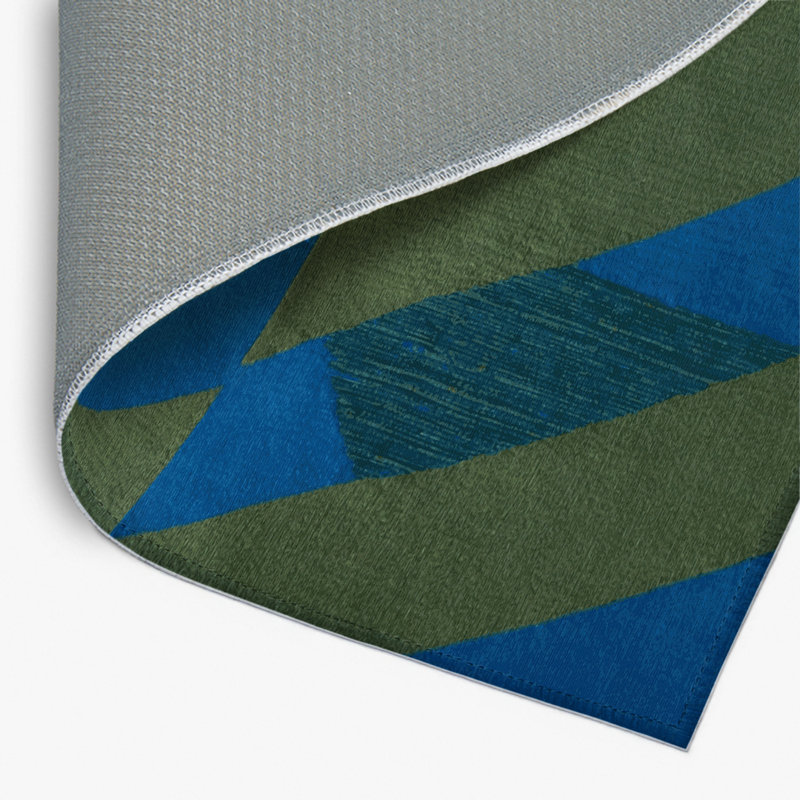 Tapis d'intérieur et d'extérieur à carreaux vert, Rectangle 4pi x 6 pi