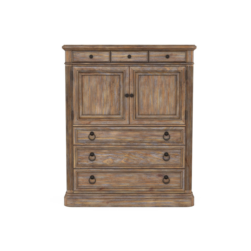 Commode combinée en bois massif à 6 tiroirs Architrave