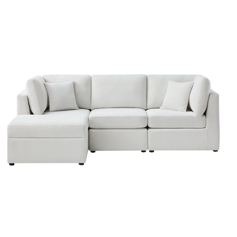 Mchargue Chandler 4-Piece XL Chofa, Ivory Polyester
