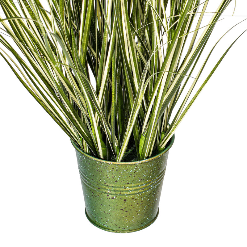 Herbe verte artificielle en pot., H 24 po x l 19 po x P 19 po