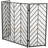 Venturi Metal Foldable Mesh Netting 3 Panel Geometric Fireplace Screen with Chevron Pattern-1662834634