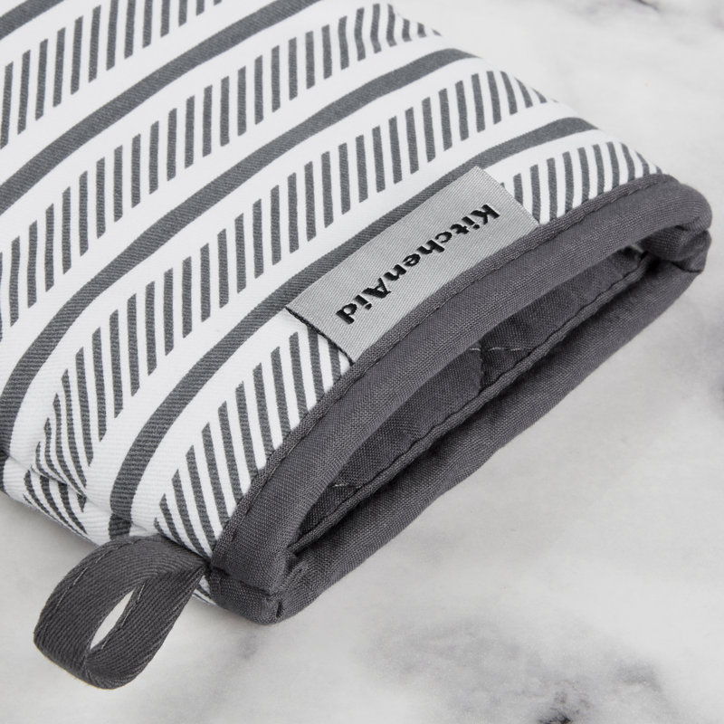 KITCHENAID Albany Mini Oven Mitt 2-Pack Set, Charcoal Gray, 5.5" W x 8.5" L