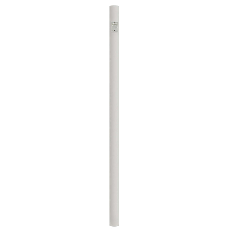 Solus 7, 8, or 10 ft. Outdoor Hardwired Direct Burial Lamp Post with Convenience Outlet, 120" H x 3" W x 3" D, White