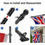 6ft Adjustable Stainless Steel Flagpole Kit With Wall Bracket — Rotating Anti-rust Flag Pole For Garden, House & Commercial Use