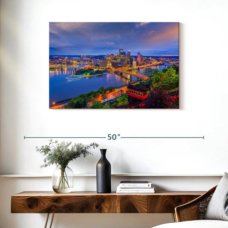 Sireci Evening At Pittsburgh, 24" H x 36" W