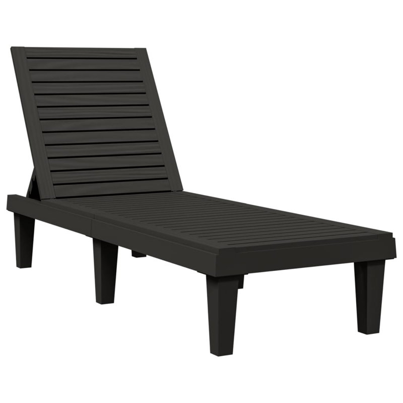 Outdoor Chaise Lounge, Black