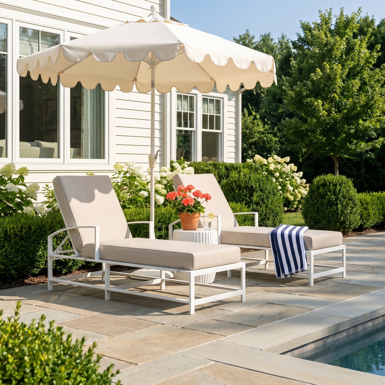 Bristol 26" Sunbrella® Patio Chaise Lounge, Canvas Granite Sunbrella® Canvas
