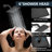 Shower Faucet Set Black 12+6" Dual Rain Shower Head with Handheld Spray System