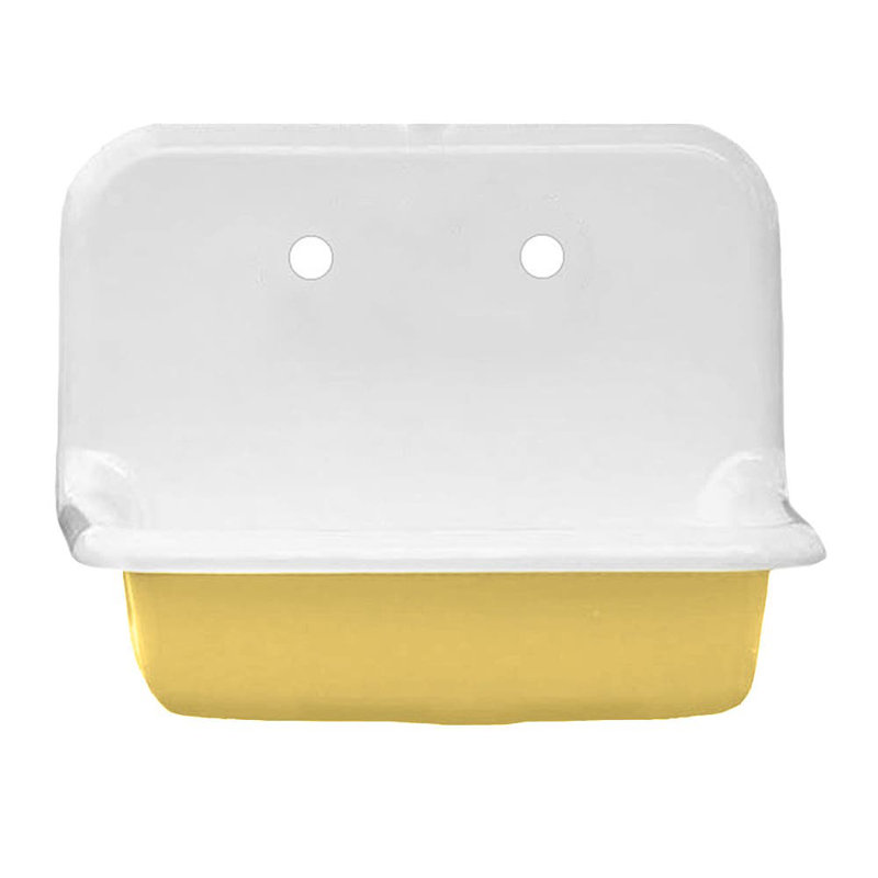 20.25 " L Single Bowl Cast Iron Kitchen Sink, Yellow