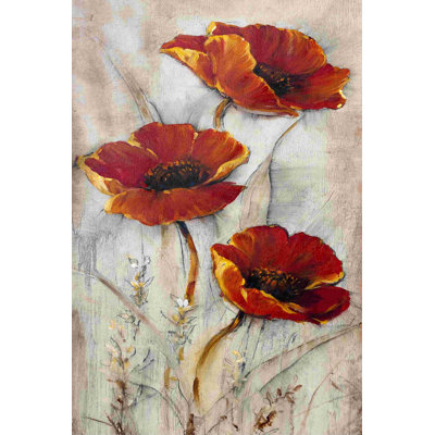 Coquelicots rouges sur taupe II