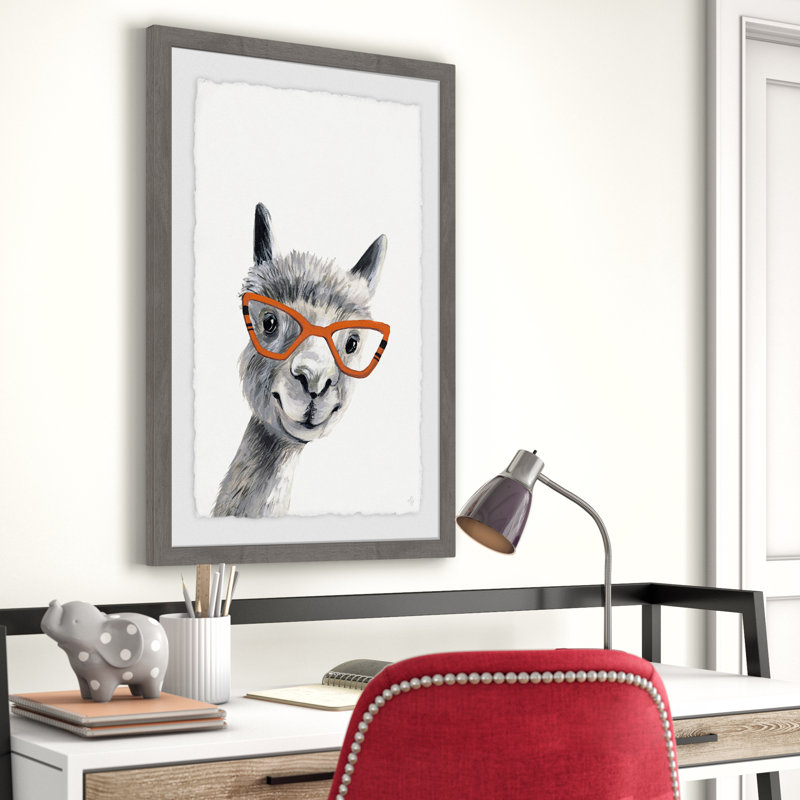 Reproduction encadrée Waycross «Geeky Llama II», H 36 po x l 24 po x P 1,5 po