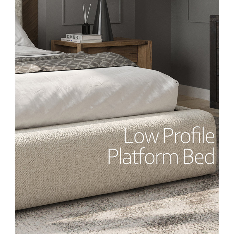 Modern Storage Upholstered Platform Bed with Lift-Up - Performance Fabric, Queen