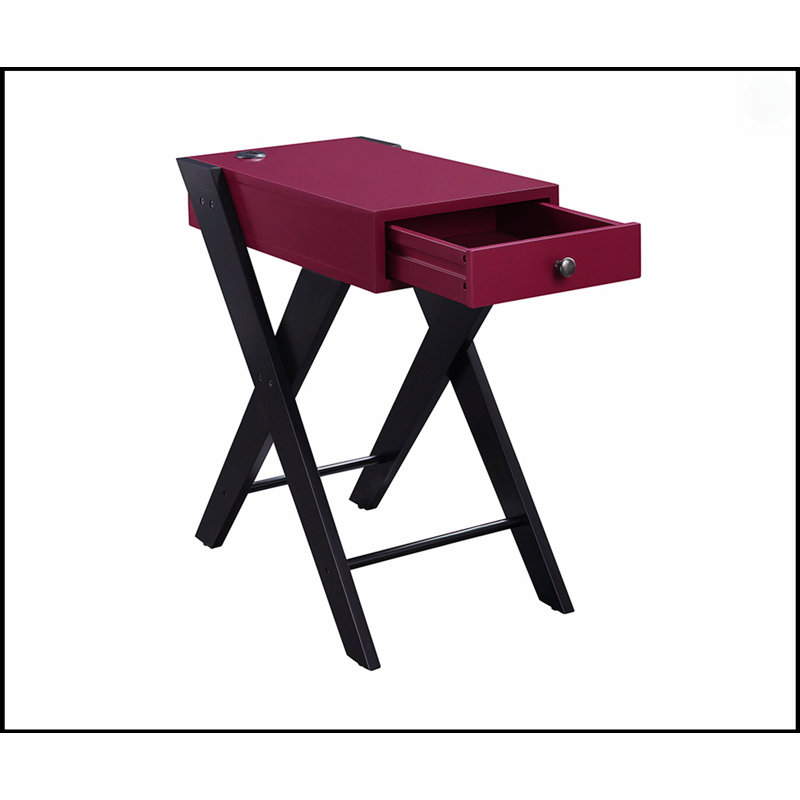 Table d'appoint Fierce avec port USB intégré, pour une vie moderne et une charge pratique, Bourgogne