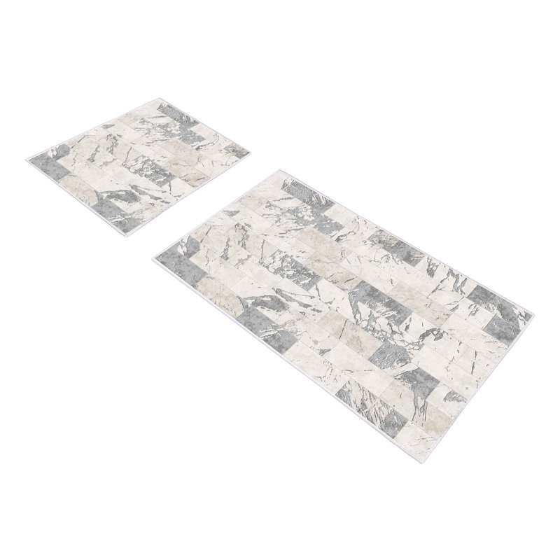 Ensemble 2 tapis de bain, Gris / gris foncé