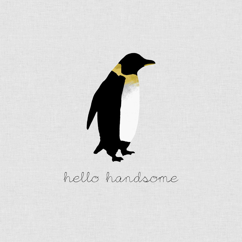 " Hello Handsome ", 12" H x 12" W  , No, Wrapped Canvas