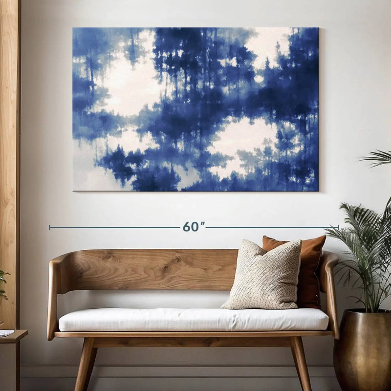 Avery Abstract Blue Forest Reflection, 34" H x 51" W